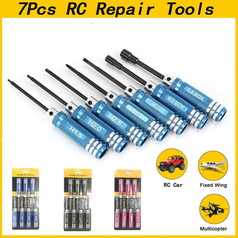 7Pcs 1.5 2.0 2.5mm RC Hex Driv - Rc Helicopter Tool Kit 评论和价格