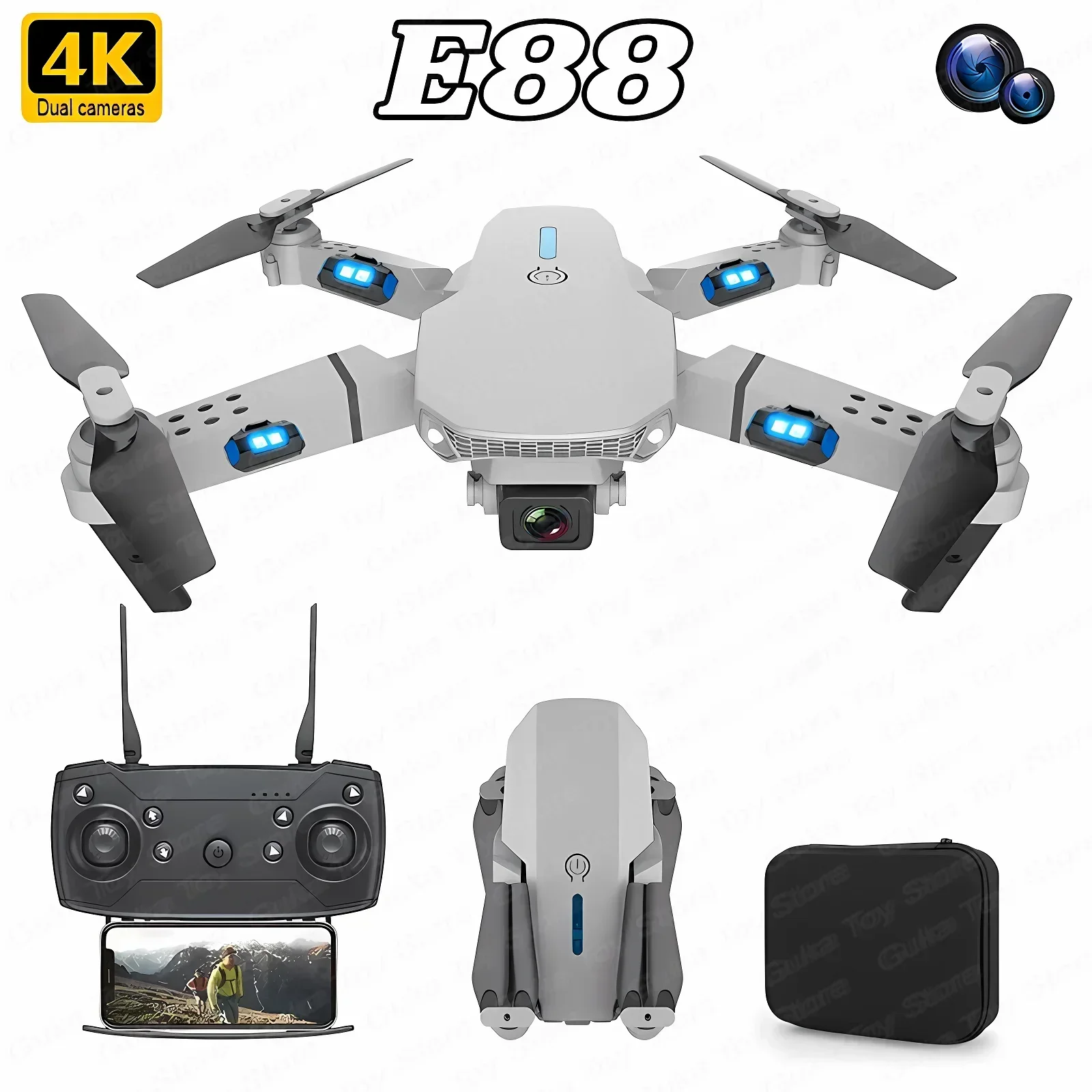E88 Pro WIFI FPV Drone Wide An - Rc Helicopter Case 评论和价格